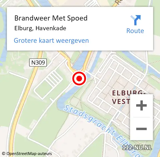 Locatie op kaart van de 112 melding: Brandweer Met Spoed Naar Elburg, Havenkade op 19 april 2023 18:22