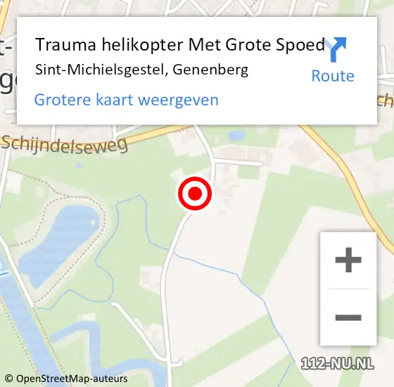 Locatie op kaart van de 112 melding: Trauma helikopter Met Grote Spoed Naar Sint-Michielsgestel, Genenberg op 19 april 2023 18:59