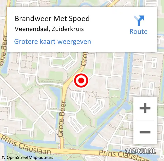 Locatie op kaart van de 112 melding: Brandweer Met Spoed Naar Veenendaal, Zuiderkruis op 19 april 2023 19:05