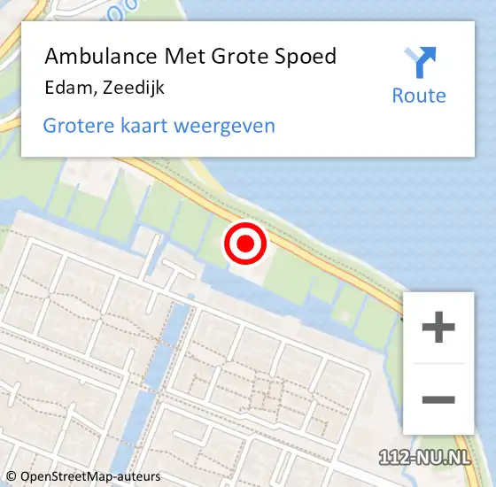 Locatie op kaart van de 112 melding: Ambulance Met Grote Spoed Naar Edam, Zeedijk op 19 april 2023 19:12