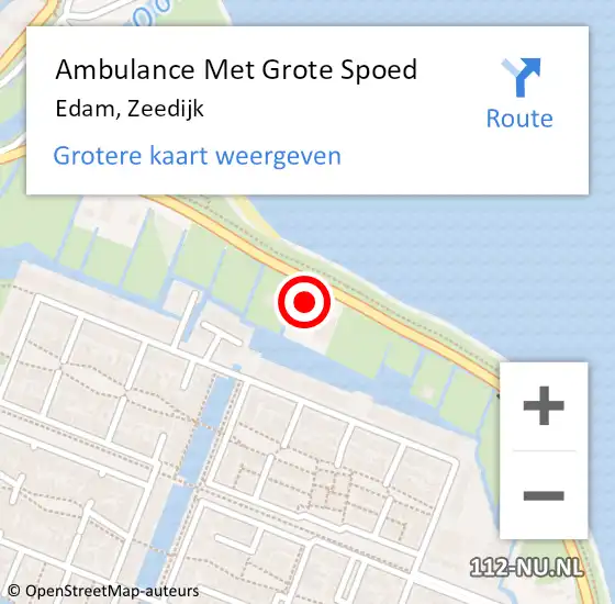 Locatie op kaart van de 112 melding: Ambulance Met Grote Spoed Naar Edam, Zeedijk op 19 april 2023 19:14