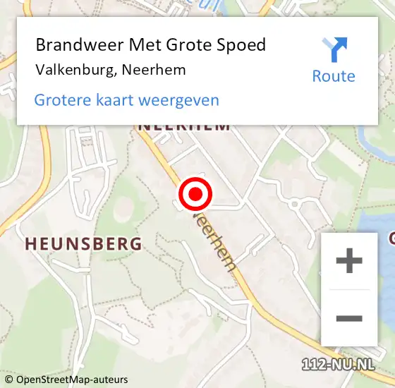 Locatie op kaart van de 112 melding: Brandweer Met Grote Spoed Naar Valkenburg, Neerhem op 19 april 2023 19:43