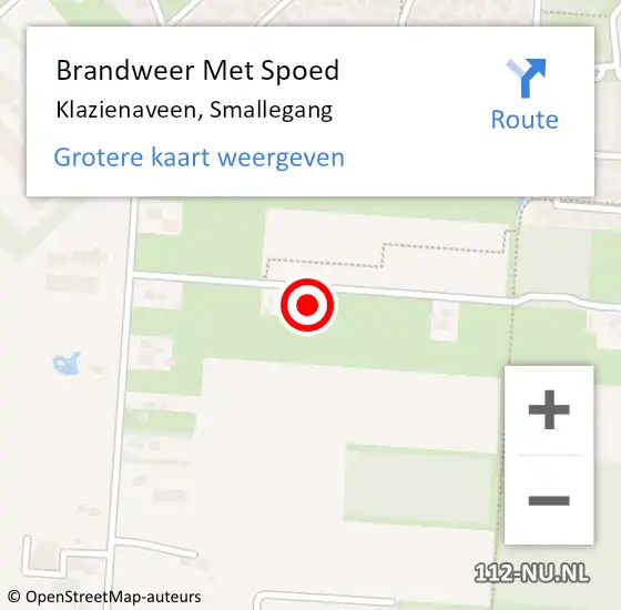 Locatie op kaart van de 112 melding: Brandweer Met Spoed Naar Klazienaveen, Smallegang op 19 april 2023 20:38