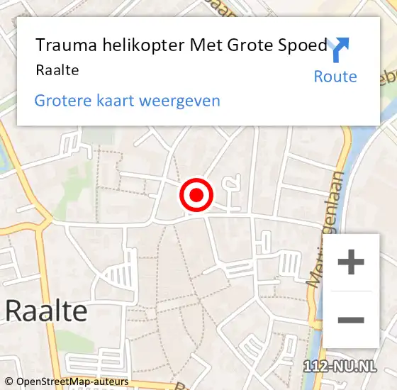 Locatie op kaart van de 112 melding: Trauma helikopter Met Grote Spoed Naar Raalte op 19 april 2023 21:01