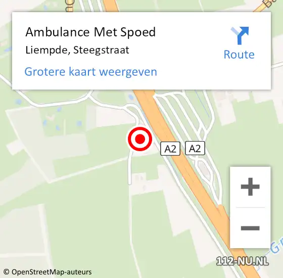 Locatie op kaart van de 112 melding: Ambulance Met Spoed Naar Liempde, Steegstraat op 22 augustus 2014 18:39