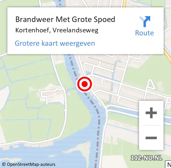 Locatie op kaart van de 112 melding: Brandweer Met Grote Spoed Naar Kortenhoef, Vreelandseweg op 22 augustus 2014 18:43