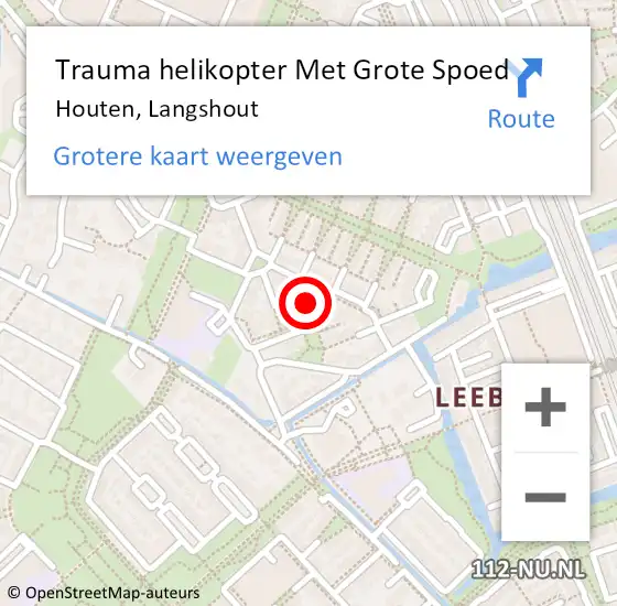 Locatie op kaart van de 112 melding: Trauma helikopter Met Grote Spoed Naar Houten, Langshout op 20 april 2023 05:26
