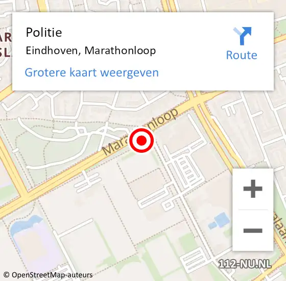 Locatie op kaart van de 112 melding: Politie Eindhoven, Marathonloop op 20 april 2023 06:45