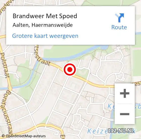 Locatie op kaart van de 112 melding: Brandweer Met Spoed Naar Aalten, Haermansweijde op 20 april 2023 07:32