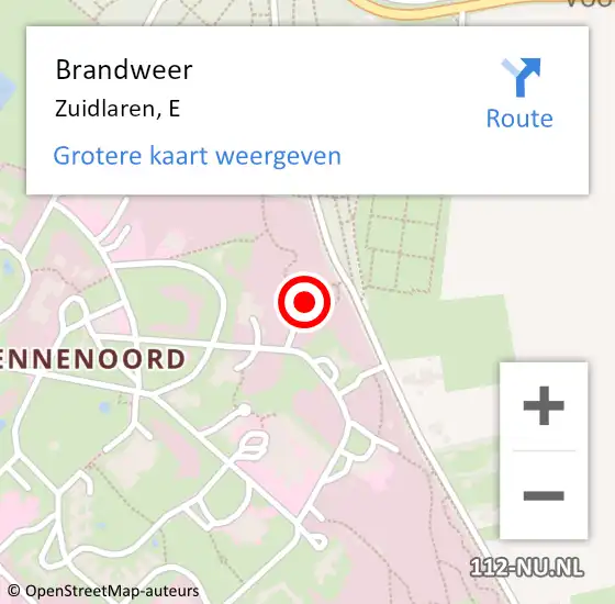 Locatie op kaart van de 112 melding: Brandweer Zuidlaren, E op 20 april 2023 08:57