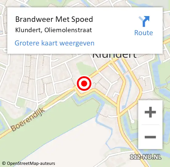 Locatie op kaart van de 112 melding: Brandweer Met Spoed Naar Klundert, Oliemolenstraat op 20 april 2023 09:13