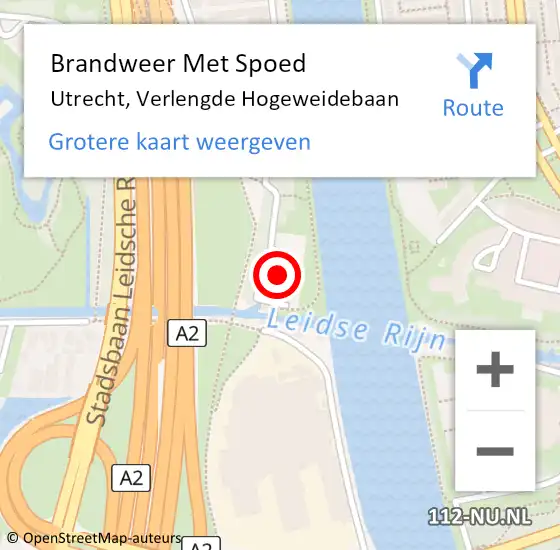 Locatie op kaart van de 112 melding: Brandweer Met Spoed Naar Utrecht, Verlengde Hogeweidebaan op 20 april 2023 10:44