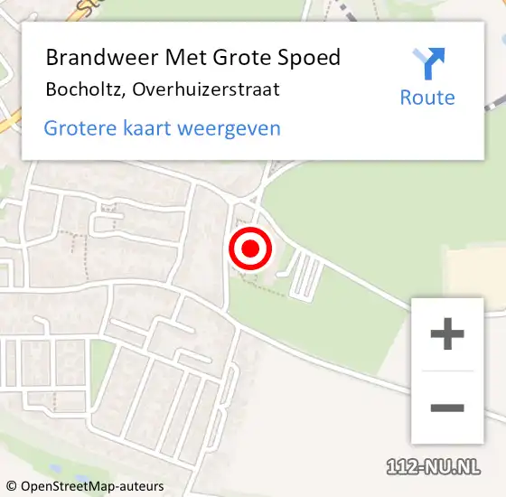 Locatie op kaart van de 112 melding: Brandweer Met Grote Spoed Naar Bocholtz, Overhuizerstraat op 20 april 2023 10:45