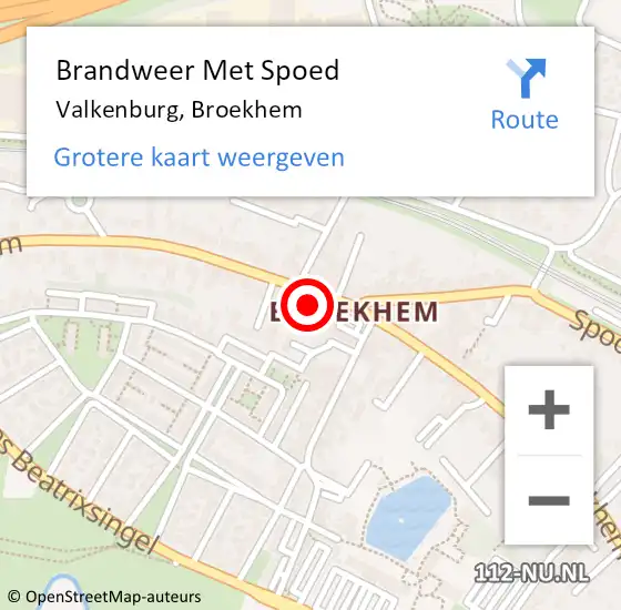 Locatie op kaart van de 112 melding: Brandweer Met Spoed Naar Valkenburg, Broekhem op 20 april 2023 10:51