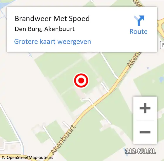 Locatie op kaart van de 112 melding: Brandweer Met Spoed Naar Den Burg, Akenbuurt op 20 april 2023 11:34