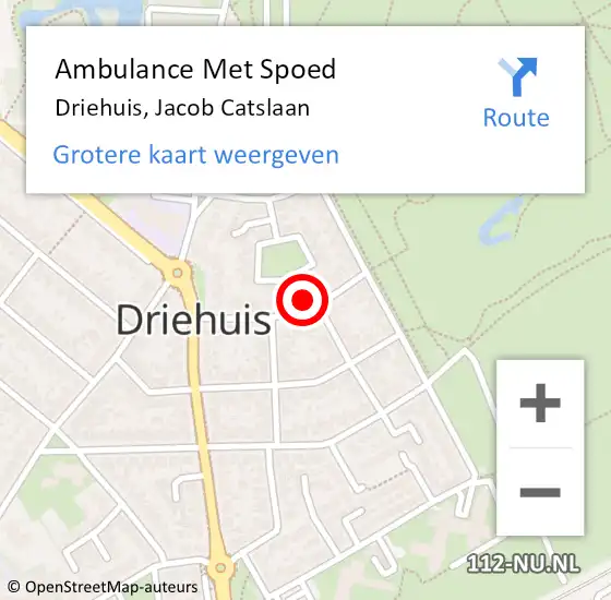 Locatie op kaart van de 112 melding: Ambulance Met Spoed Naar Driehuis, Jacob Catslaan op 20 april 2023 12:18