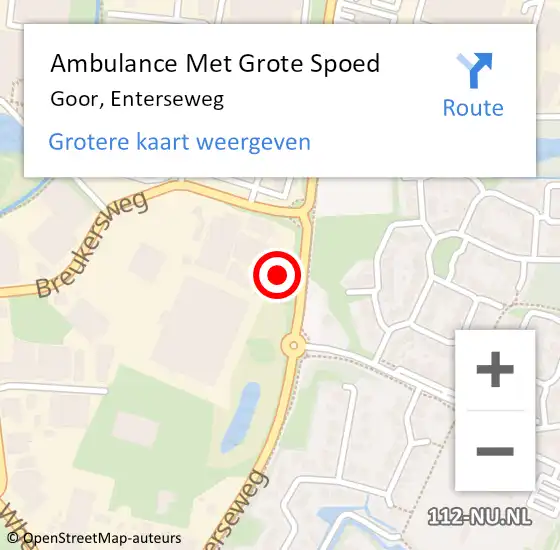 Locatie op kaart van de 112 melding: Ambulance Met Grote Spoed Naar Goor, Enterseweg op 20 april 2023 12:30