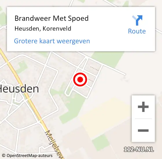 Locatie op kaart van de 112 melding: Brandweer Met Spoed Naar Heusden, Korenveld op 20 april 2023 12:37