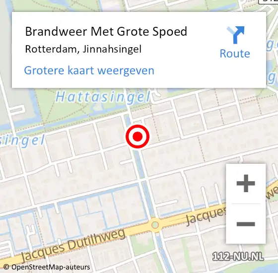 Locatie op kaart van de 112 melding: Brandweer Met Grote Spoed Naar Rotterdam, Jinnahsingel op 20 april 2023 12:46