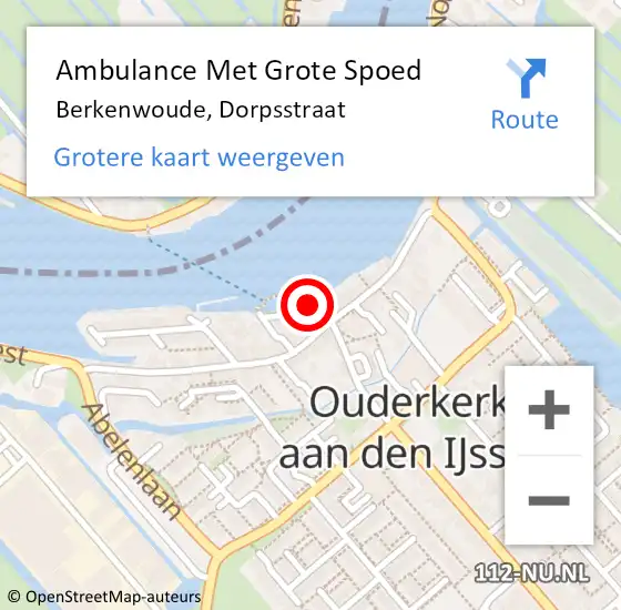 Locatie op kaart van de 112 melding: Ambulance Met Grote Spoed Naar Berkenwoude, Dorpsstraat op 20 april 2023 14:03