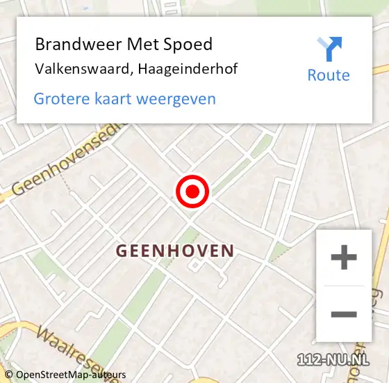 Locatie op kaart van de 112 melding: Brandweer Met Spoed Naar Valkenswaard, Haageinderhof op 20 april 2023 16:00