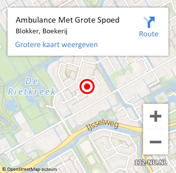 Locatie op kaart van de 112 melding: Ambulance Met Grote Spoed Naar Blokker, Boekerij op 20 april 2023 16:12