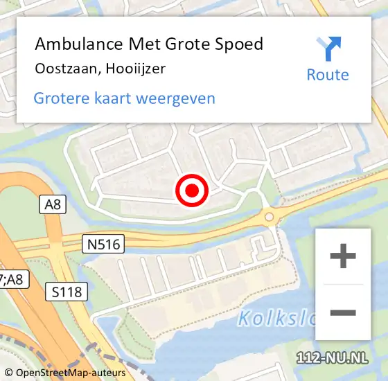 Locatie op kaart van de 112 melding: Ambulance Met Grote Spoed Naar Oostzaan, Hooiijzer op 20 april 2023 16:19