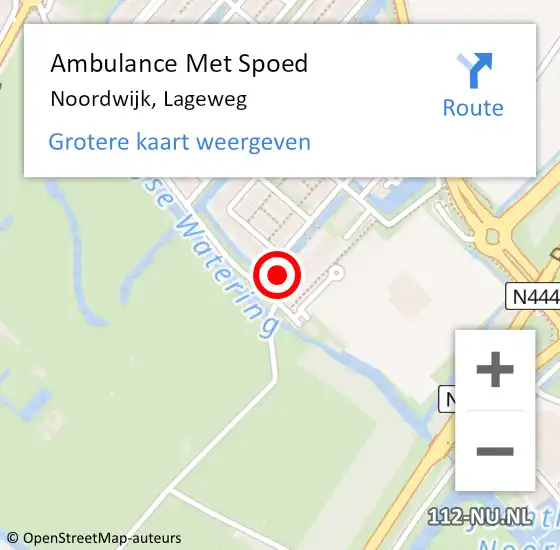 Locatie op kaart van de 112 melding: Ambulance Met Spoed Naar Noordwijk, Lageweg op 20 april 2023 17:11