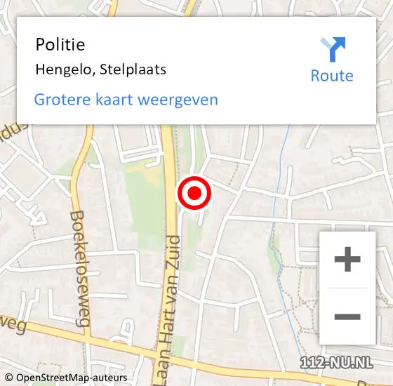 Locatie op kaart van de 112 melding: Politie Hengelo, Stelplaats op 20 april 2023 17:25