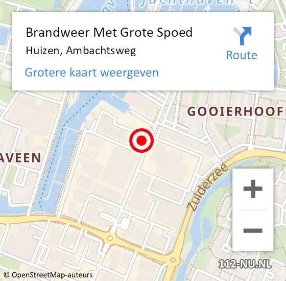 Locatie op kaart van de 112 melding: Brandweer Met Grote Spoed Naar Huizen, Ambachtsweg op 20 april 2023 17:49