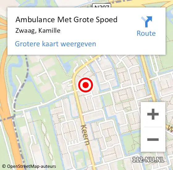 Locatie op kaart van de 112 melding: Ambulance Met Grote Spoed Naar Zwaag, Kamille op 20 april 2023 17:52
