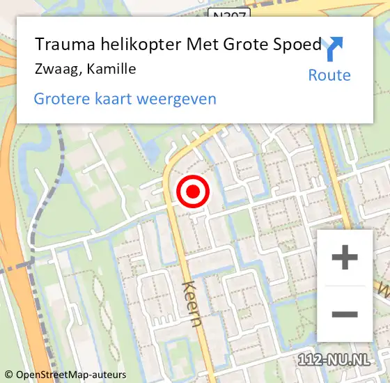 Locatie op kaart van de 112 melding: Trauma helikopter Met Grote Spoed Naar Zwaag, Kamille op 20 april 2023 17:53