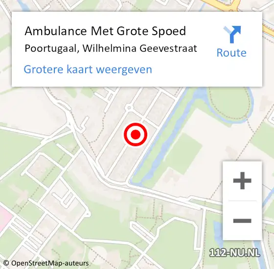 Locatie op kaart van de 112 melding: Ambulance Met Grote Spoed Naar Poortugaal, Wilhelmina Geevestraat op 20 april 2023 18:13