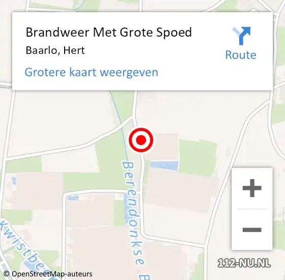 Locatie op kaart van de 112 melding: Brandweer Met Grote Spoed Naar Baarlo, Hert op 20 april 2023 18:56