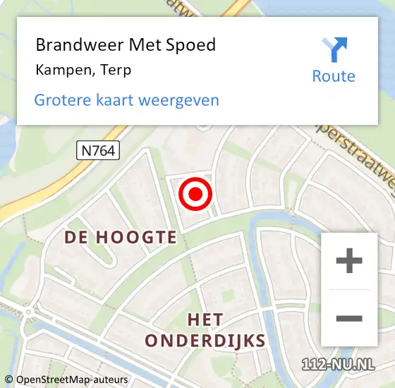 Locatie op kaart van de 112 melding: Brandweer Met Spoed Naar Kampen, Terp op 20 april 2023 19:00