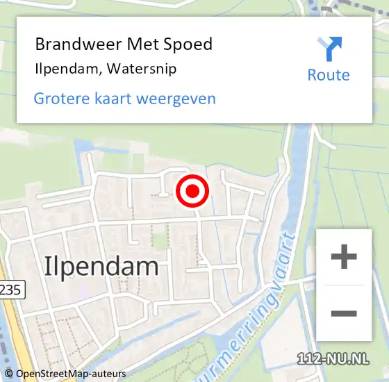 Locatie op kaart van de 112 melding: Brandweer Met Spoed Naar Ilpendam, Watersnip op 20 april 2023 21:13