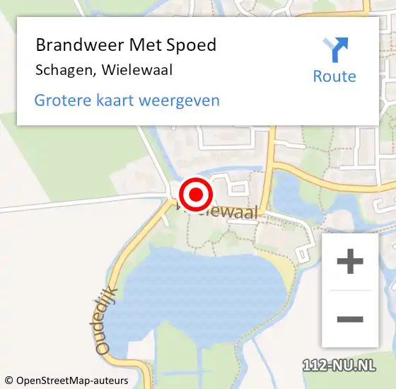 Locatie op kaart van de 112 melding: Brandweer Met Spoed Naar Schagen, Wielewaal op 20 april 2023 21:15