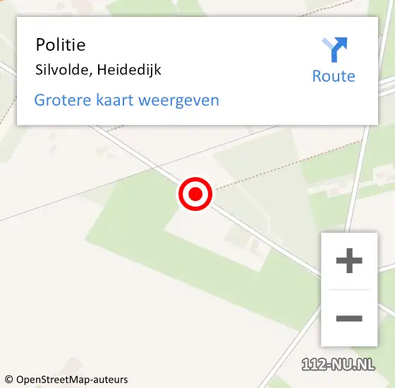 Locatie op kaart van de 112 melding: Politie Silvolde, Heidedijk op 20 april 2023 22:33