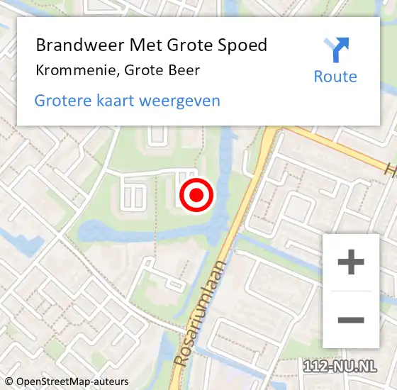 Locatie op kaart van de 112 melding: Brandweer Met Grote Spoed Naar Krommenie, Grote Beer op 20 april 2023 23:00