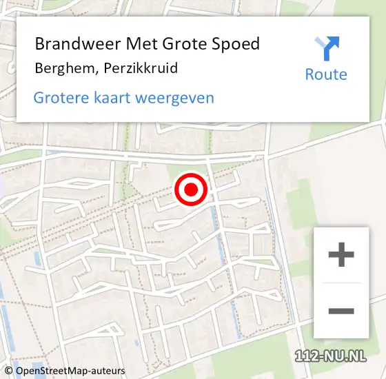 Locatie op kaart van de 112 melding: Brandweer Met Grote Spoed Naar Berghem, Perzikkruid op 20 april 2023 23:27