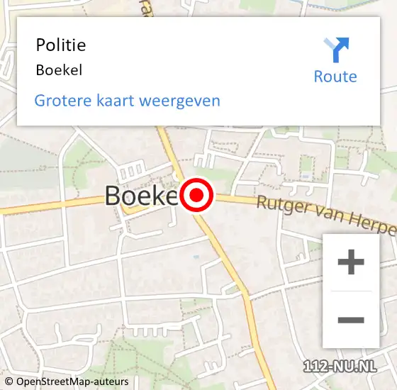 Locatie op kaart van de 112 melding: Politie Boekel op 20 april 2023 23:33