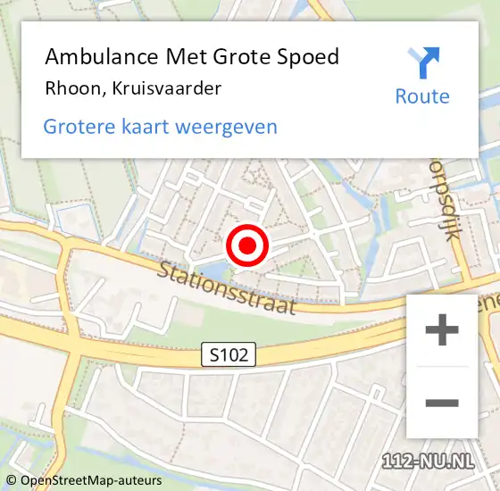 Locatie op kaart van de 112 melding: Ambulance Met Grote Spoed Naar Rhoon, Kruisvaarder op 21 april 2023 00:53