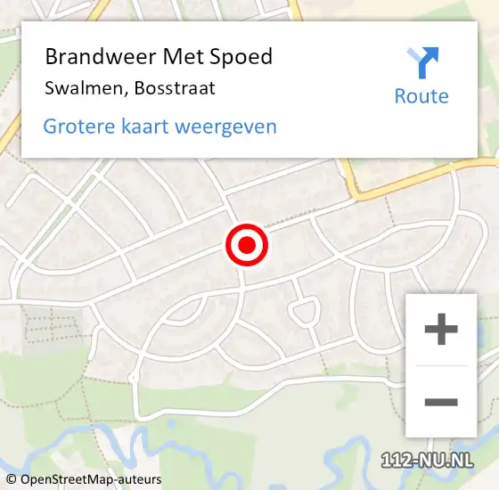 Locatie op kaart van de 112 melding: Brandweer Met Spoed Naar Swalmen, Bosstraat op 21 april 2023 03:40