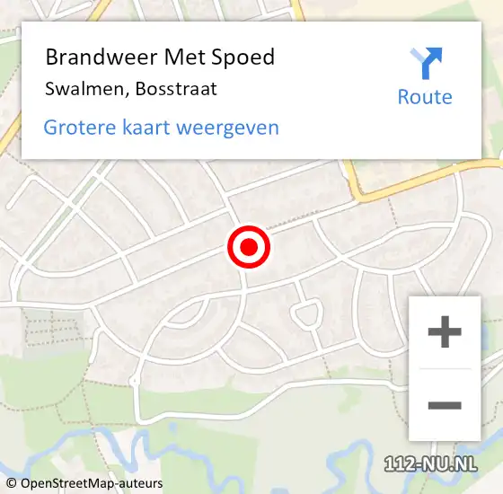 Locatie op kaart van de 112 melding: Brandweer Met Spoed Naar Swalmen, Bosstraat op 21 april 2023 03:52