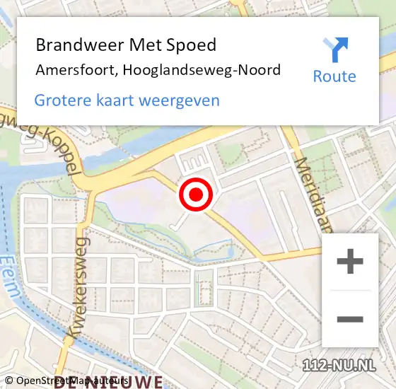 Locatie op kaart van de 112 melding: Brandweer Met Spoed Naar Amersfoort, Hooglandseweg-Noord op 21 april 2023 04:59