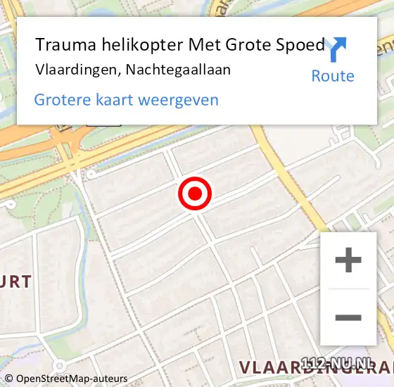 Locatie op kaart van de 112 melding: Trauma helikopter Met Grote Spoed Naar Vlaardingen, Nachtegaallaan op 21 april 2023 07:13