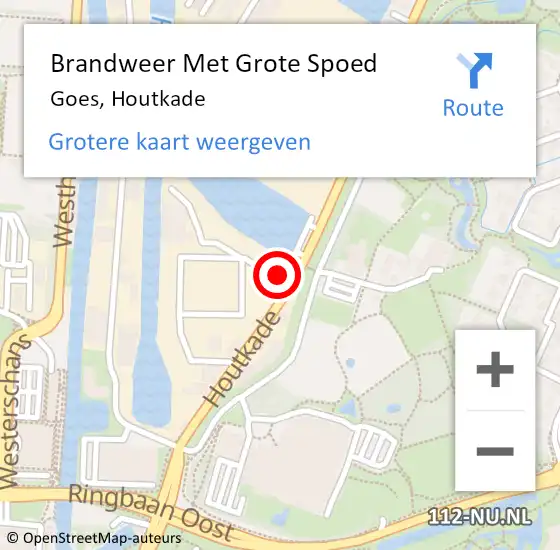 Locatie op kaart van de 112 melding: Brandweer Met Grote Spoed Naar Goes, Houtkade op 21 april 2023 08:05