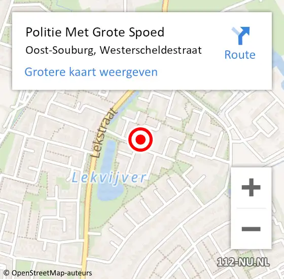 Locatie op kaart van de 112 melding: Politie Met Grote Spoed Naar Oost-Souburg, Westerscheldestraat op 21 april 2023 08:44