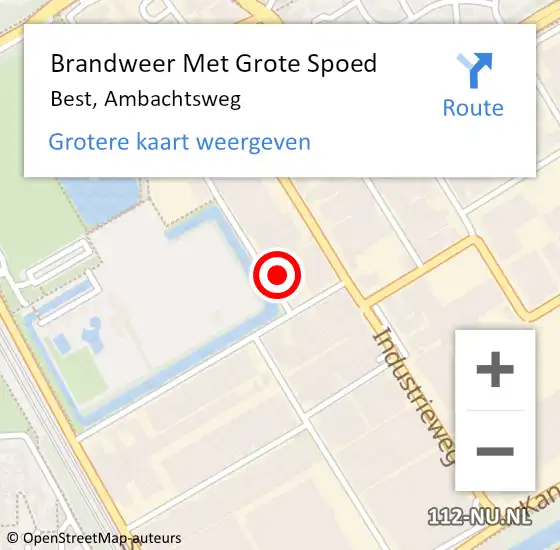 Locatie op kaart van de 112 melding: Brandweer Met Grote Spoed Naar Best, Ambachtsweg op 21 april 2023 09:02