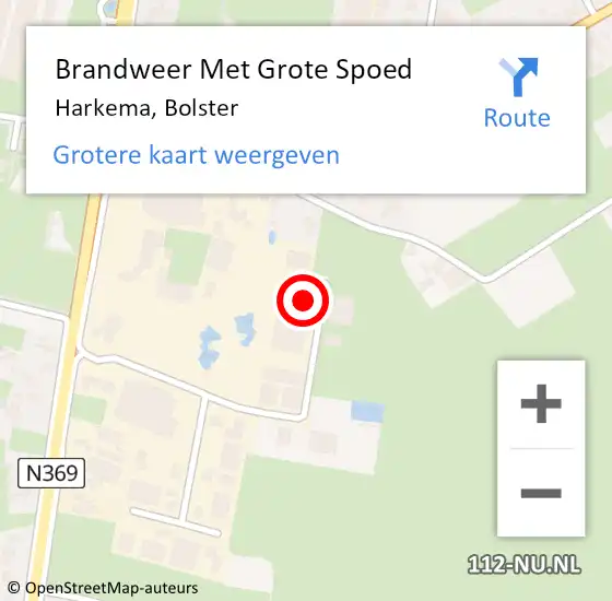 Locatie op kaart van de 112 melding: Brandweer Met Grote Spoed Naar Harkema, Bolster op 21 april 2023 09:05